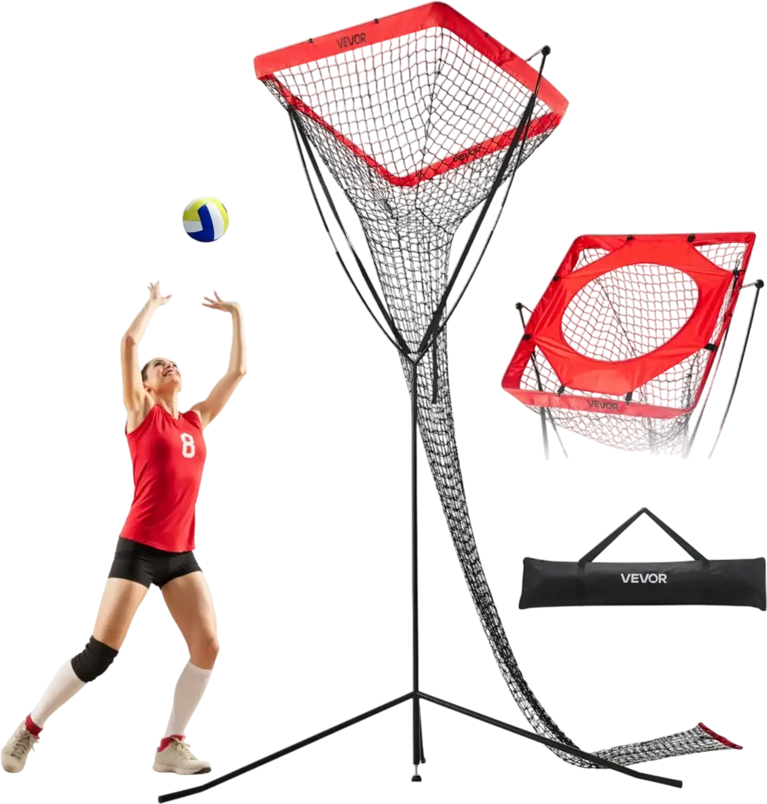 Vevor Volleyball Setter Training Net Adjustable Angle Height Practice System New