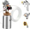 VEVOR Spray Paint Pressure Pot, 0.5 Gal/2 L Pressure Pot Paint Sprayer, φ1.8mm + φ3mm Two Spray Guns Central Pneumatic Sprays Gun with Two 9.8 FT/3 m Hoses for Furniture, Car, Fence, Max 45 Psi