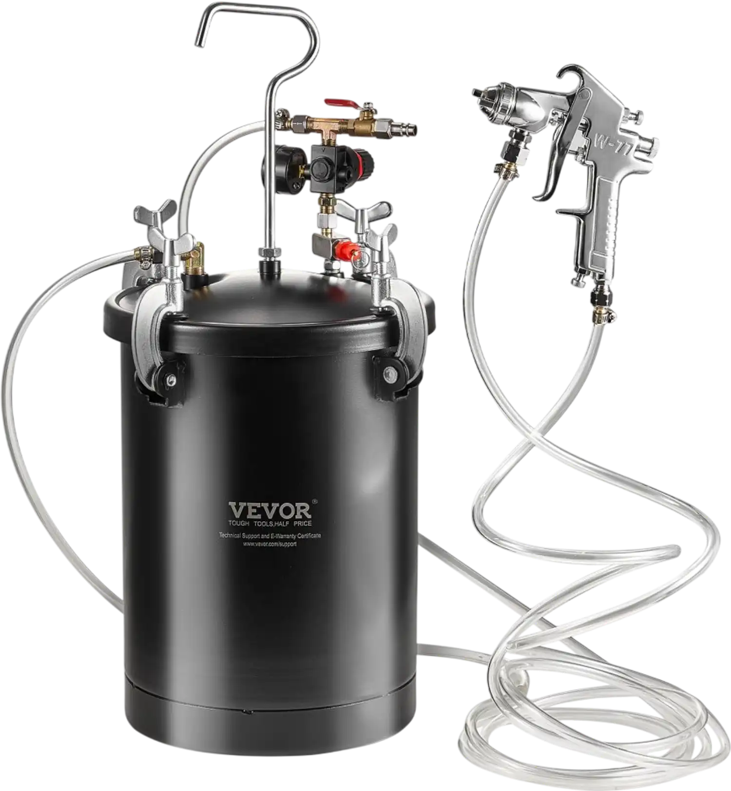 Vevor Pressure Pot Paint Spray Gun 15L/3.75gal with Hoses and Pressure Gauge New
