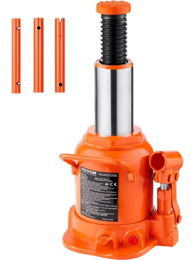 VEVOR Hydraulic Bottle Jack, 20 Ton/44092 lbs Welded Bottle Jack with 6.69''-12.6'' Lifting Range & 3-Section Long Handle, for Car, Pickup, Truck, RV, Auto Repair, Industrial Engineering