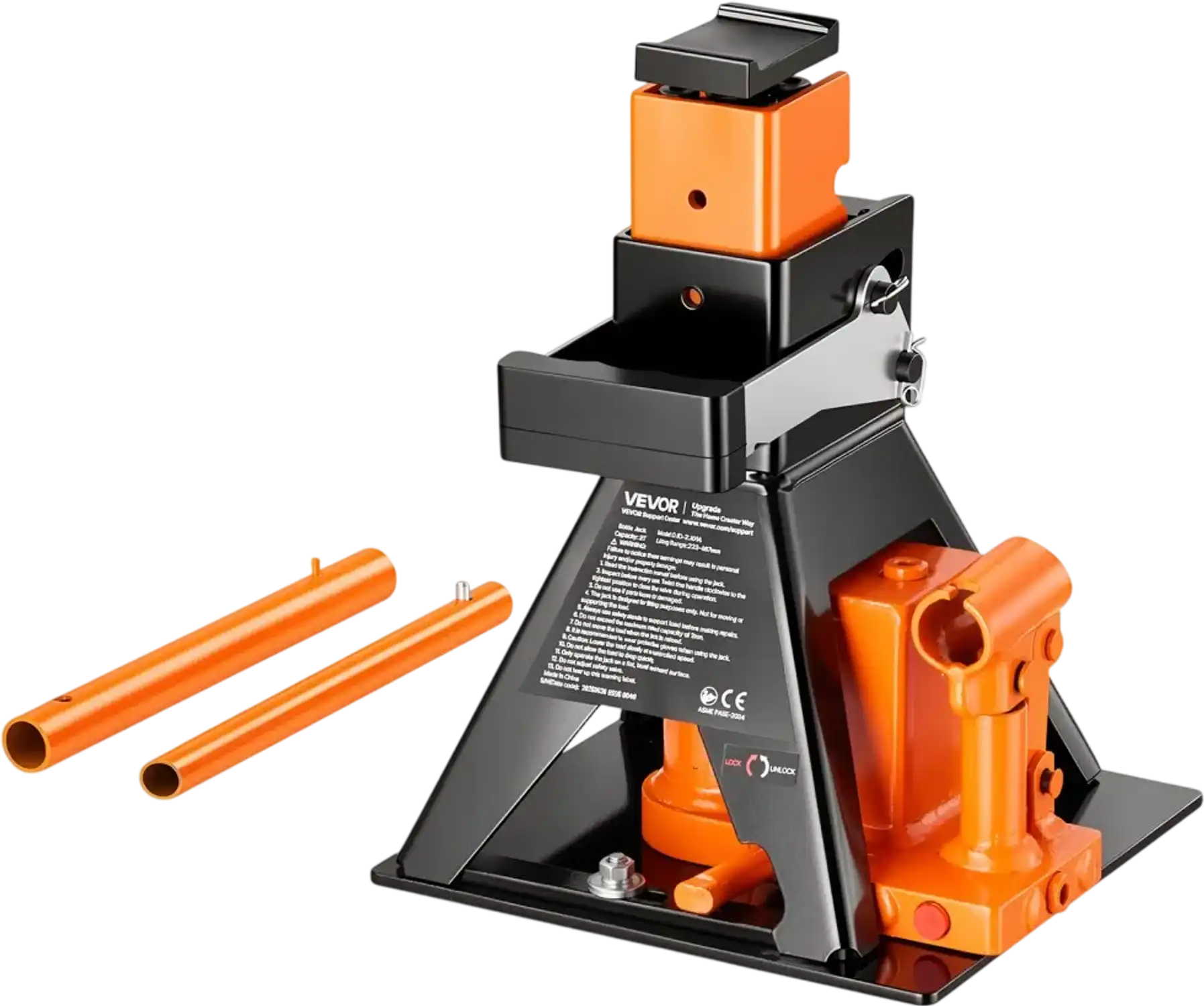 Vevor Bottle Jack Hydraulic Jack and Jack Stand in One 2 Ton Wide Base New