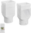 VEVOR Gutter Downspouts, Downspout Diverter Rainwater Collection System Fits for 2x3 or 3x4 Inch Standard Inlet and Φ4inch Outlet, Flexible Rain Water Barrel Kit with Mesh Screen & Transparent, White