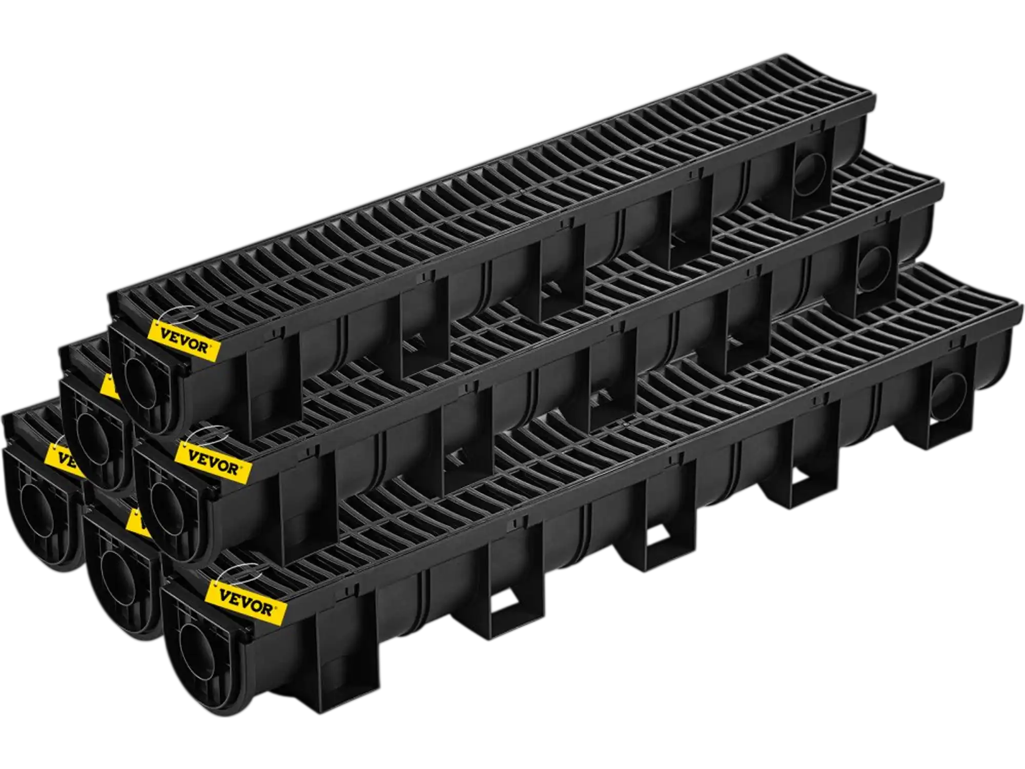 Vevor Channel Drain Trench Drain System with Plastic Grate 5.9