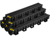 VEVOR Trench Drain System, Channel Drain with Plastic Grate, 5.9x5.1-Inch HDPE Drainage Trench, Black Plastic Garage Floor Drain, 6x39 Trench Drain Grate, with 6 End Caps, for Garden, Driveway-6 Pack