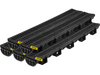 VEVOR Trench Drain System, Channel Drain with Plastic Grate, 5.7x3.1-Inch HDPE Drainage Trench, Black Plastic Garage Floor Drain, 5x39 Trench Drain Grate, with 5 End Caps, for Garden, Driveway-5 Pack