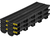 VEVOR Trench Drain System, Channel Drain with Plastic Grate, 5.8x3.1-Inch HDPE Drainage Trench, Black Plastic Garage Floor Drain, 6x39 Trench Drain Grate, with 6 End Caps, for Garden, Driveway-6 Pack