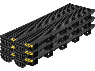 Vevor Channel Drain Trench Drain System with Plastic Grate 5.8