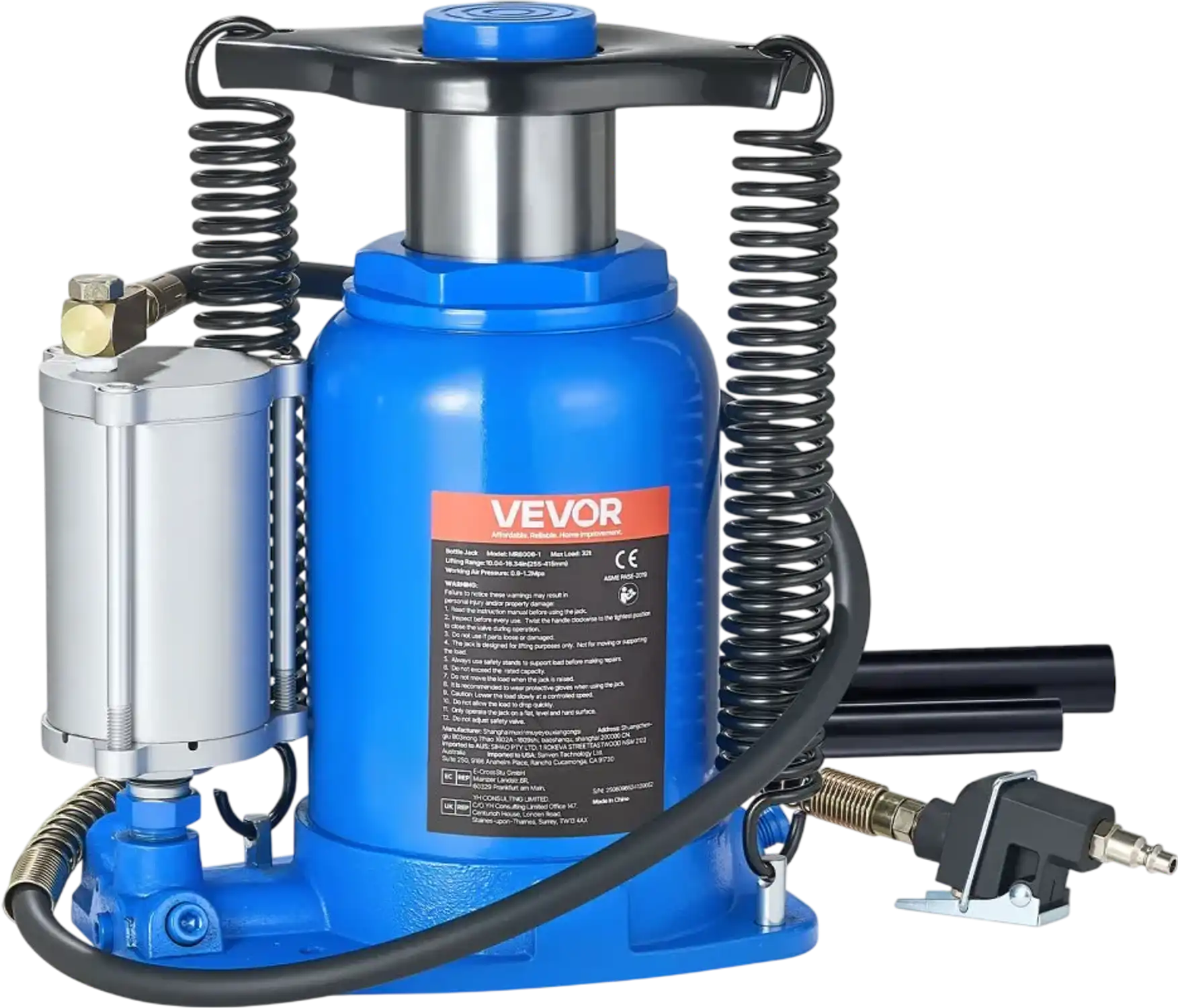 Vevor Bottle Jack Pneumatic Air Hydraulic 32 Ton 10-16.3