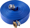VEVOR Discharge Hose 1-1/2" x 100 ft PVC Lay Flat Backwash Water Pump Hose, for Swimming Pool Sand Filter & Sump Pump, Water Transfer Drainage, Weather & Burst-Resistant, with Pin Lug Fittings, Blue