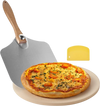 VEVOR Pizza Stone, 15 in Round Pizza Stone,  0.67 in Large Cordierite Baking-Stone with Metal Peel, Scrape, 1450℉ Heat-Resistant Cooking Stones, for Kitchen Oven, Baking Pizzas, BBQ Grilling