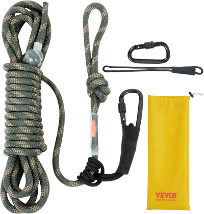 Vevor Safety Rope Tree Stand Lifeline 30' with Prusik Knot and Carabiners New