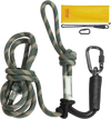 VEVOR Tree Stand Safety Rope, 9 ft/2.7 M Treestand Lifeline Rope 30KN Breaking Tension, 0.6'' Hunting Safety Line with Prusik Knot, 2pcs Carabiner and Silencer, for Treestrap and Climbing