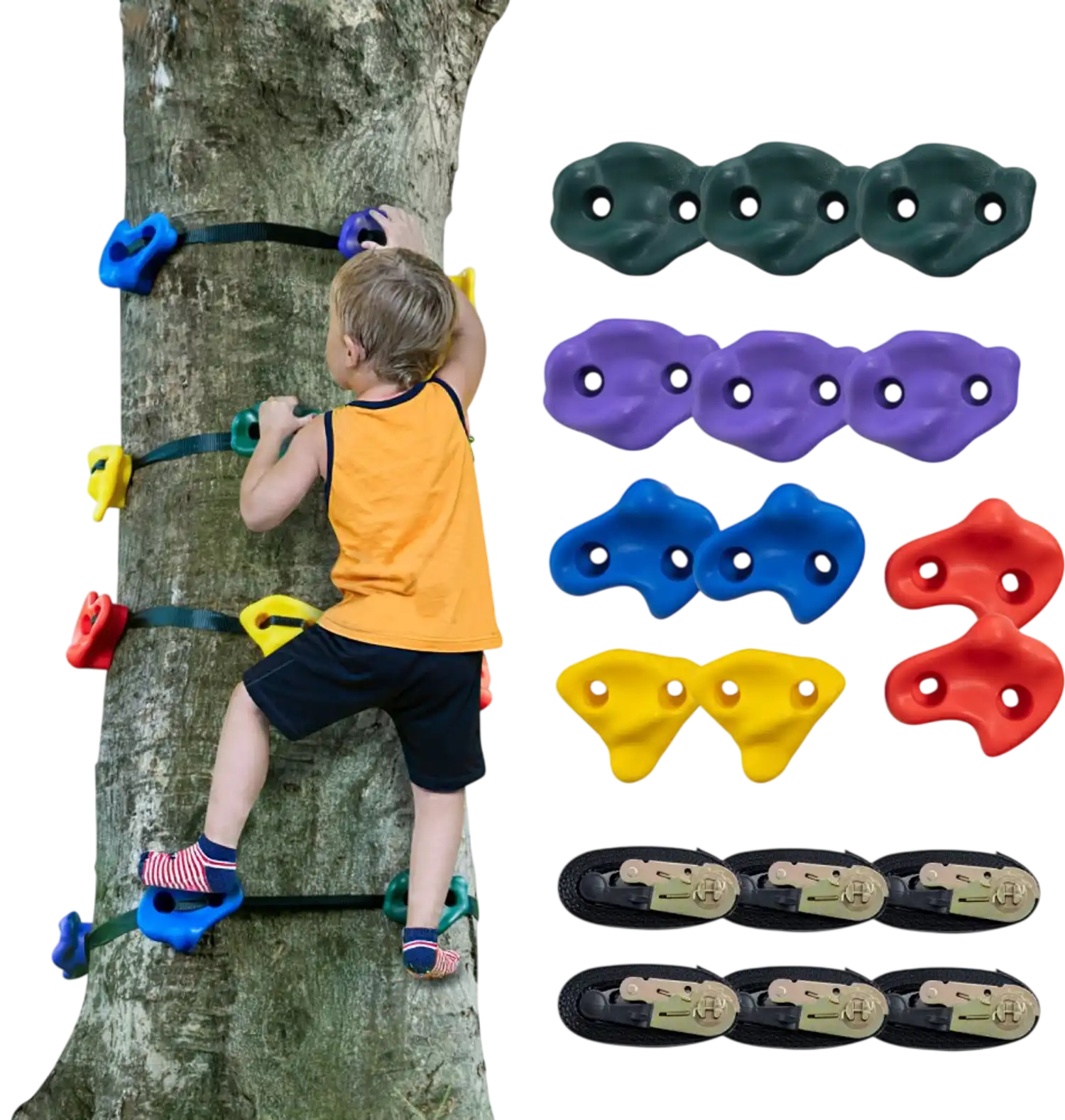 Vevor Tree Climbing Kit Ninja Tree Climbing Holds and Ratchet Straps New
