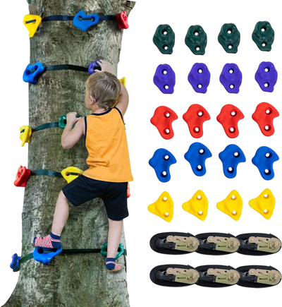 Vevor Tree Climbing Kit Ninja Tree Climbing Holds with 6 Ratchet Straps New