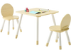 VEVOR Kids Table and 2 Chairs Set, Toddler Table and Chair Set with Rounded Edge Design & Graffiti Desktop, Wooden Desk for Art, Craft, Reading, Learning, Drawing, Classroom/Daycare/Home, Burlywood
