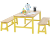 VEVOR Kids Table and Bench Set, Toddler Table and Chair Set of 3, Wood Activity Table for Art, Craft, Reading, Learning