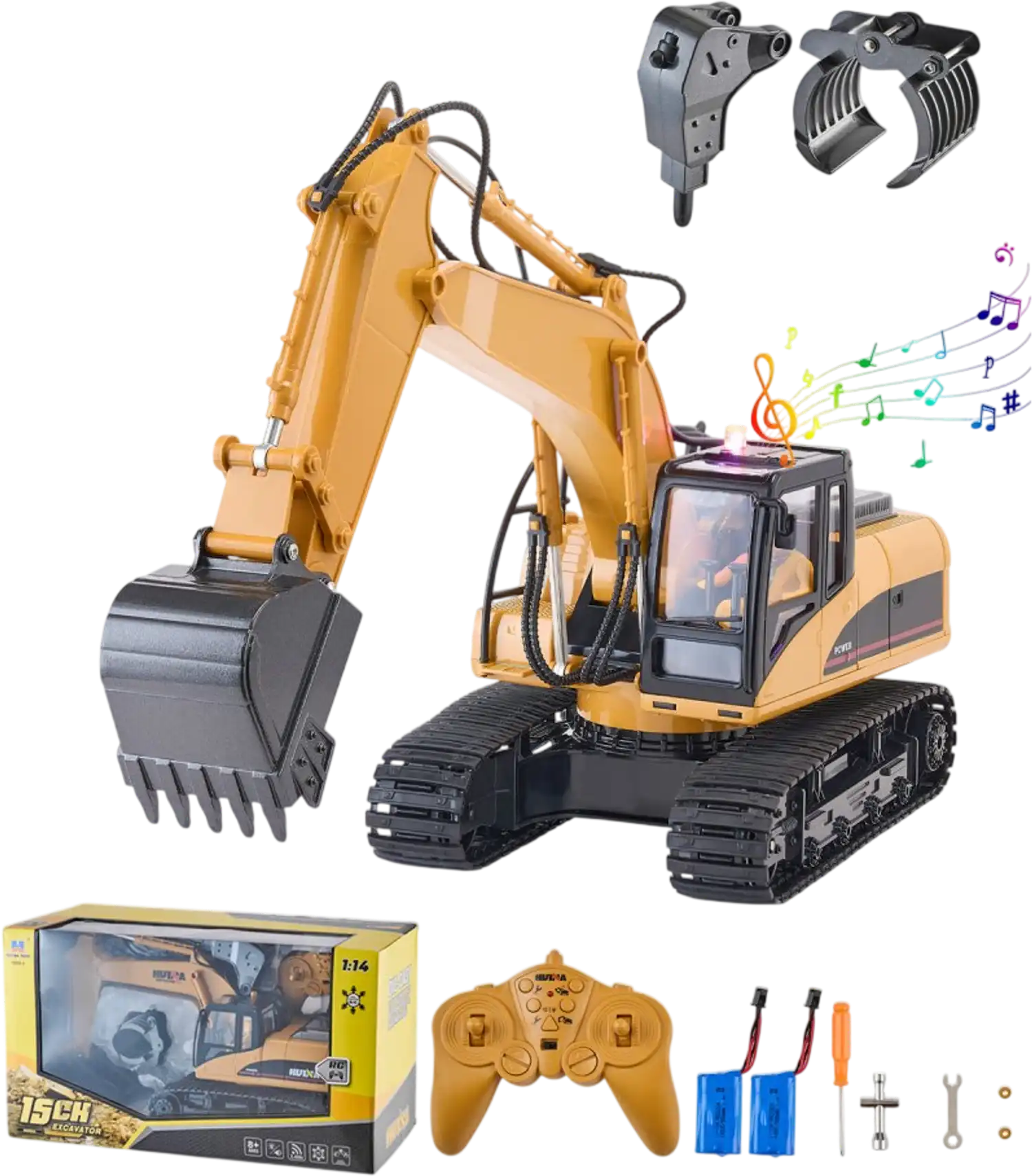 Vevor RC Excavator Toy 1:14 Scale Remote Control Digger New
