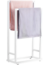 VEVOR Towel Rack, 2 Bars Metal Outdoor Towel Holder, Freestanding Pool Towel Hanger Stand Next to Hot Tub, Outdoor or Indoor Quilt Drying Rack Organizer, Ideal for Poolside, Bathroom, Spa, White