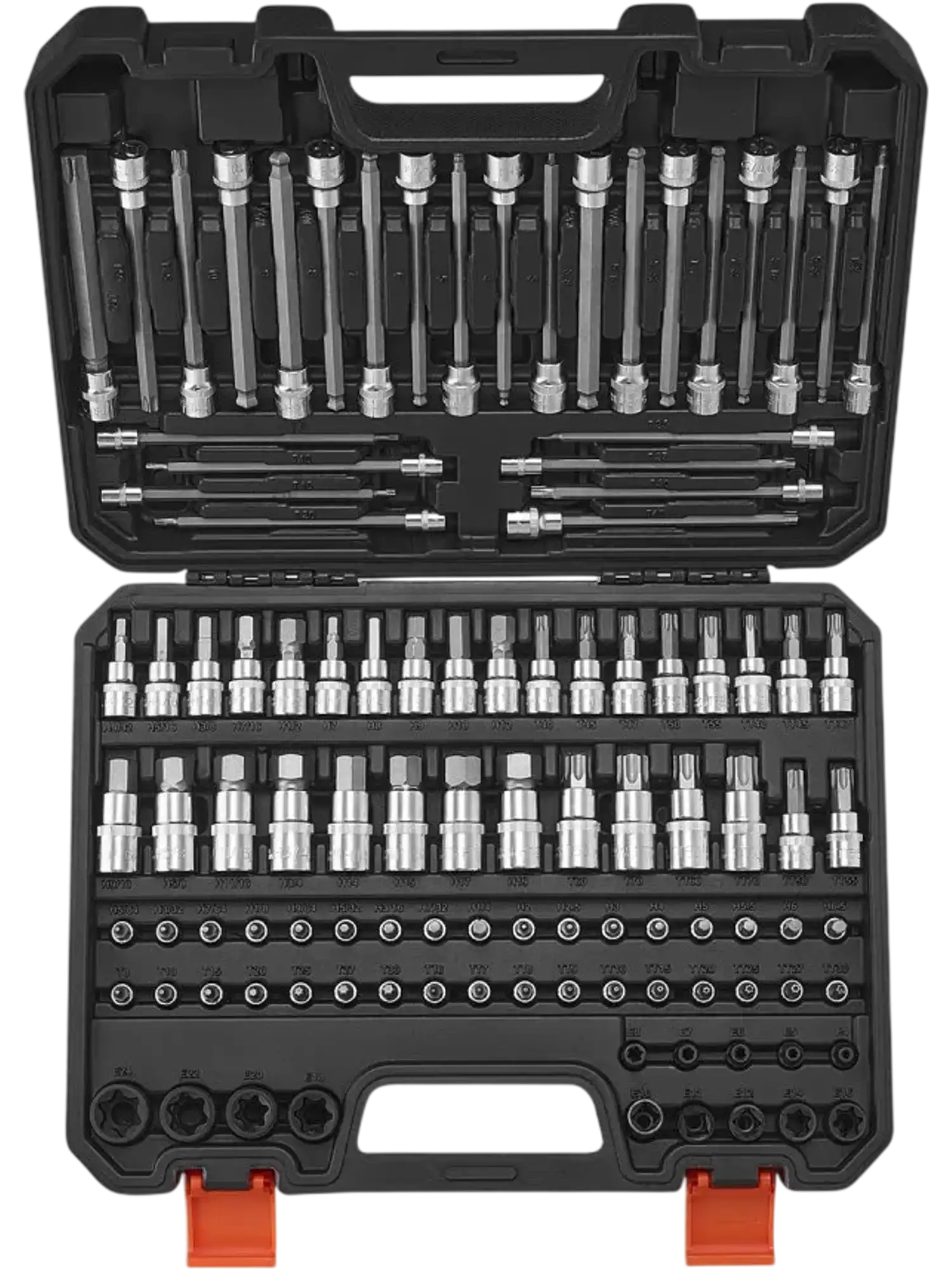 Vevor Bit Socket Set 107-Piece SAE and Metric Hex Torx E-Torx Tamper-Proof Extra Long New