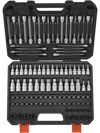 VEVOR Bit Socket Set, 107-Piece SAE and Metric, Hex/Torx/External Torx/Tamper-Proof/Extra Long, S2 Alloy Steel and Cr-V Steel, 1/4 in, 3/8 in, and 1/2 in Drives, with Enhanced Storage Case, Hand Use