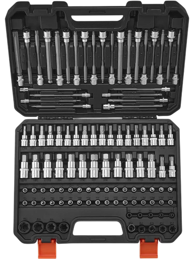 Vevor Bit Socket Set 107-Piece SAE and Metric Hex Torx E-Torx Tamper-Proof Extra Long New