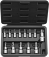 VEVOR Torx Bit Socket Set, 13-Piece Star T8 - T60 Set, S2 Alloy Steel and Cr-V Steel, 1/4 in, 3/8 in, and 1/2 in Drives, with Enhanced Storage Case, Torx Sockets for Hand Use, Mechanics, Auto Repair