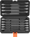 VEVOR Extra Long Allen Hex Bit Socket Set, 18-Piece 3/8 inch Drive, S2 Alloy Steel and Cr-V Steel, Standard SAE and Metric 1/8-Inch-3/8-Inch, 3-12mm, with Enhanced Storage Case, for Mechanics