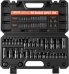 VEVOR Hex Bit Socket Set 36-Piece 1/4" 3/8" 1/2" Drive Hex Bit Sockets, for Auto Repair Mechanical Maintenance, SAE and Metric CR-V Steel Sockets with 4 Adapters, Storage Case, and Clear Markings