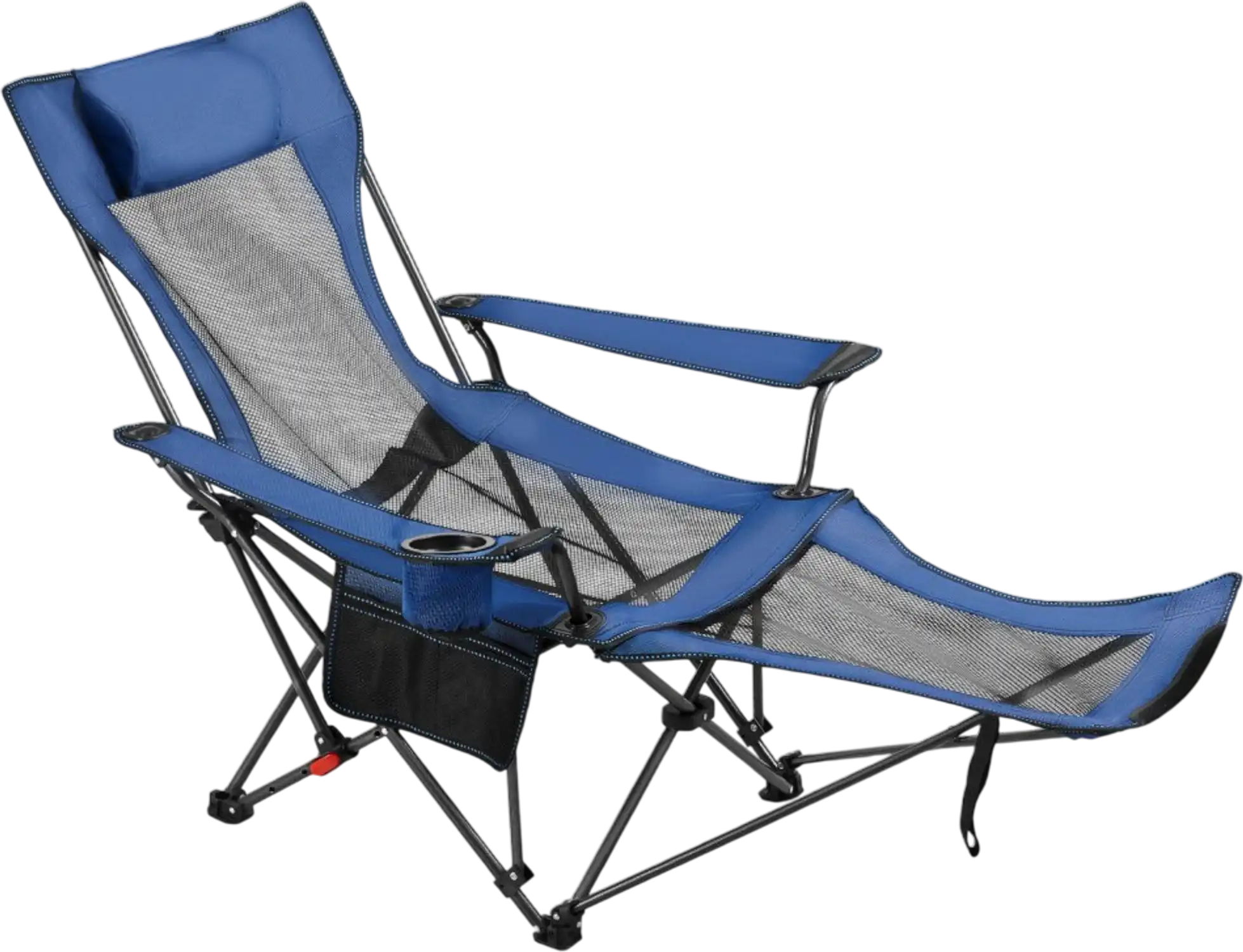 Vevor Reclining Chair Portable Folding Lounger Blue New