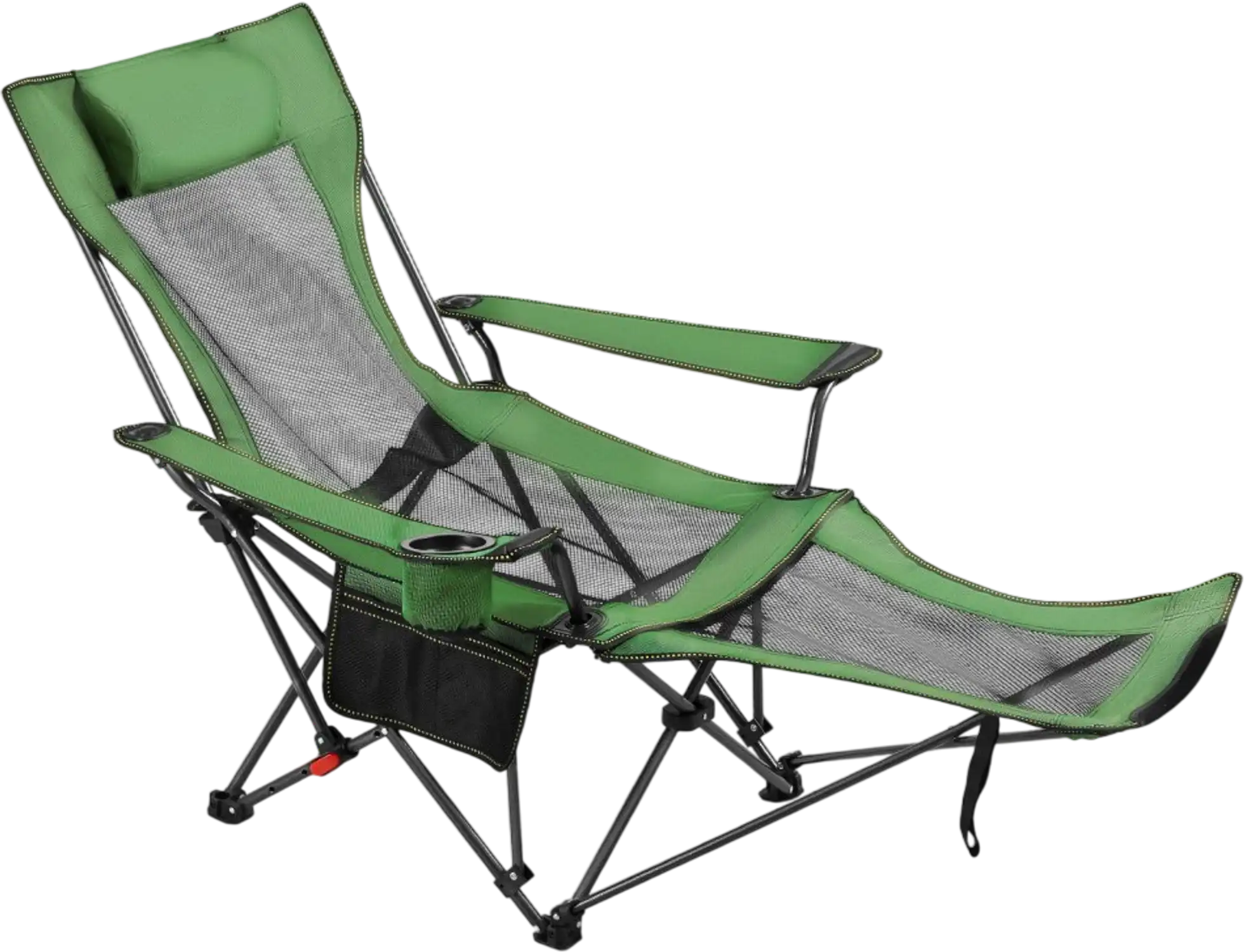 Vevor Reclining Chair Portable Folding Camping Lounger Green New
