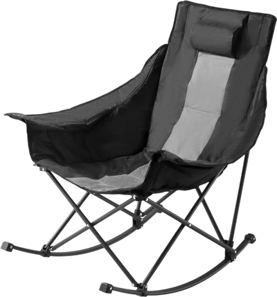 Vevor Rocking Chair Foldable Camping Chair with Cup Holder Pocket New