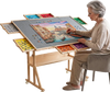VEVOR 2000 Piece Rotating Puzzle Table with Legs Wheels 8 Drawers, 40x29 in, Colorful Felt Drawers, Portable Wooden Board, Felt Surface Jigsaw Puzzle Accessories, 5 Tilt Angles, Adjustable Height