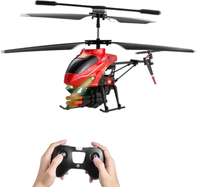 VEVOR RC Helicopter, 2.4GHz Flying Remote Control Helicopter with Shooting Mode, 3.5 Channel RC Airplane for Kid, Altitude Hold, One-Key Takeoff/Landing & LED Lights, Toys for Kids Ages 14 and up