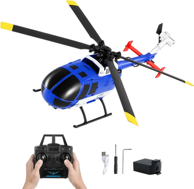 VEVOR RC Helicopter, 2.4GHz 4-Propeller Remote Control Helicopter with 6-Axis Gyro, 4-Channel RC Airplane for Beginner, LED Light & One-Key Takeoff/Landing, Plane Toys for Kids Ages 8 and up