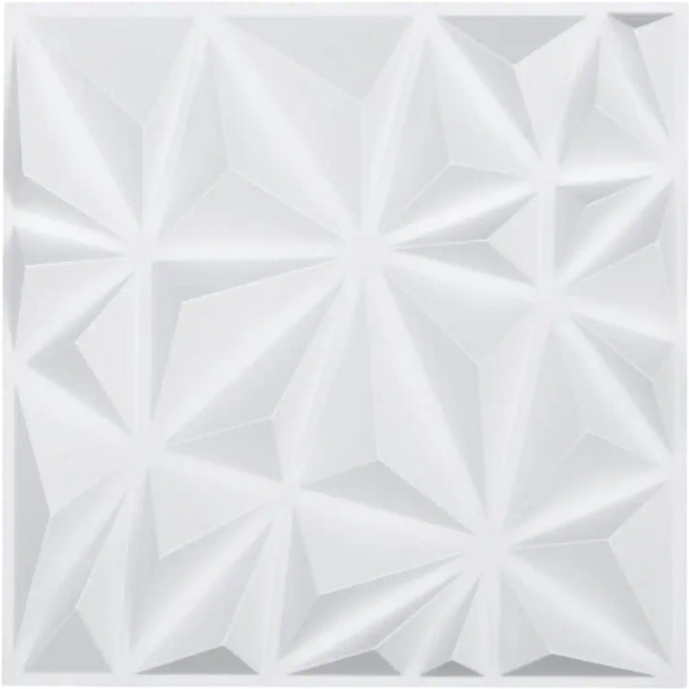 VEVOR 3D Wall Panels, 33-Pack 11.81 x 11.81 in PVC Modern Art Minimalist Diamond Tiles, 32 Sq.Ft Coverage Accent Wall Panel, Interior Home Decor for Ceiling, Bedroom, Living & Gaming Room, Matte White