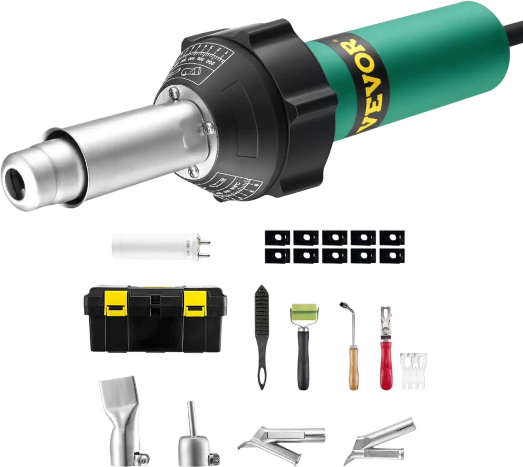 Vevor Hot Air Plastic Welder 1600W PVC TPO Vinyl Heat Gun Torch Kit New