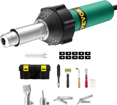 Vevor Hot Air Plastic Welder 1600W PVC TPO Vinyl Heat Gun Torch Kit New