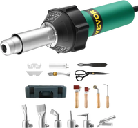 VEVOR Hot Air Plastic Welder, 1600W Hot Air Torch Pistol, 122-1112℉ PVC TPO Vinyl Heat Gun Welding Torch, Plastic Roofing Welding Kit with 17 Accessories- Toolbox, Nozzle, Roller, Blades for PP/PE/PVC