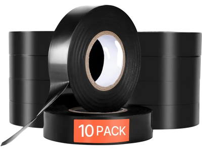 VEVOR 600V Electrical Tape, 10 Rolls, 3/4 in x 66 ft General Purpose PVC Insulating Wire, 0℉ to 221℉ Flame Retardant, Waterproof, Secure Adhesion, Weather Resistance, for Electrical Equipment, Black