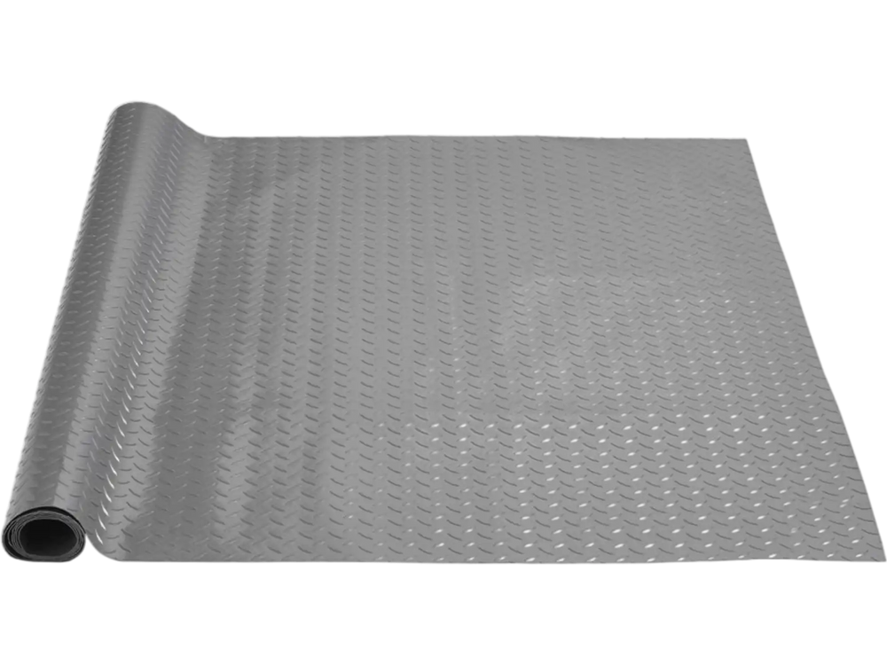 VEVOR Garage Floor Mat, 78.74 x 47.24 inch PVC Garage Flooring Roll, Non-slip Diamond Texture, 25.83 sq.ft Covering Space, Garage Mats for Under Cars, for Gyms Boats Car Trailer, Silver