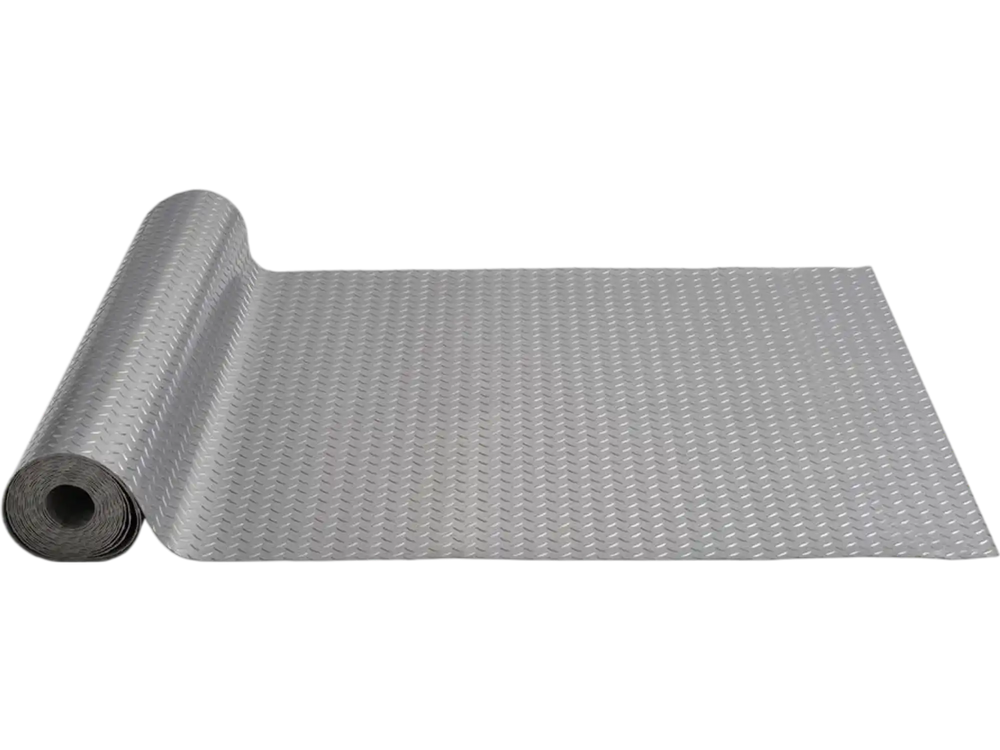 VEVOR Garage Floor Mat, 228.35 x 59.05 inch PVC Garage Flooring Roll, Non-slip Diamond Texture, 93.65 sq.ft Covering Space, Garage Mats for Under Cars, for Gyms Boats Car Trailer, Silver