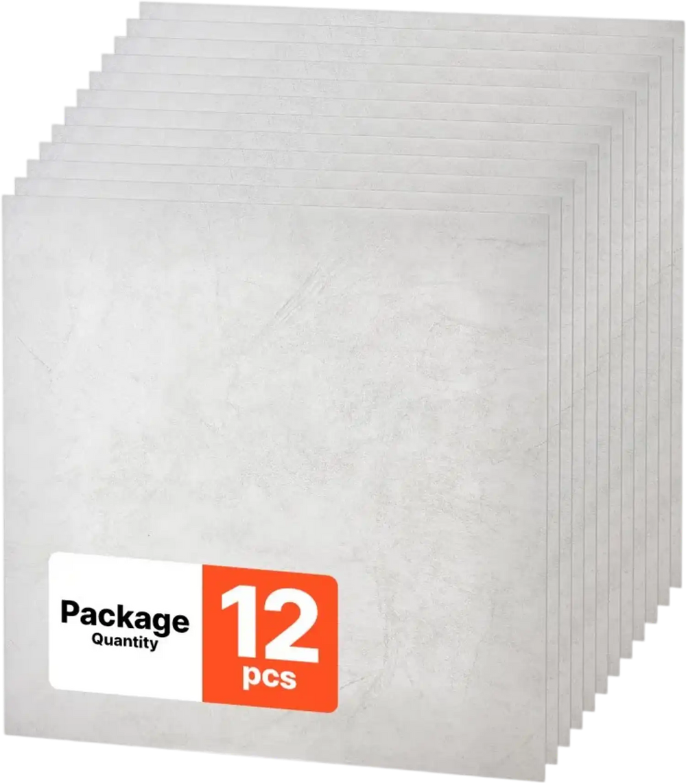 VEVOR 24 x 24 in PVC Ceiling Tiles 12-Pack Drop Ceiling Panels White Marble, PVC Foam Board, Grid Fit, Water-Resistant, Flexible Cut, Easy to Clean, Modern Decorative Finish for Home, Office Areas