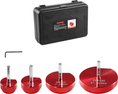 VEVOR 4Pcs PVC Pipe Reamer Kit, Plastic Pipe Fitting Socket Saver Tool Kit, Includes 1-1/2