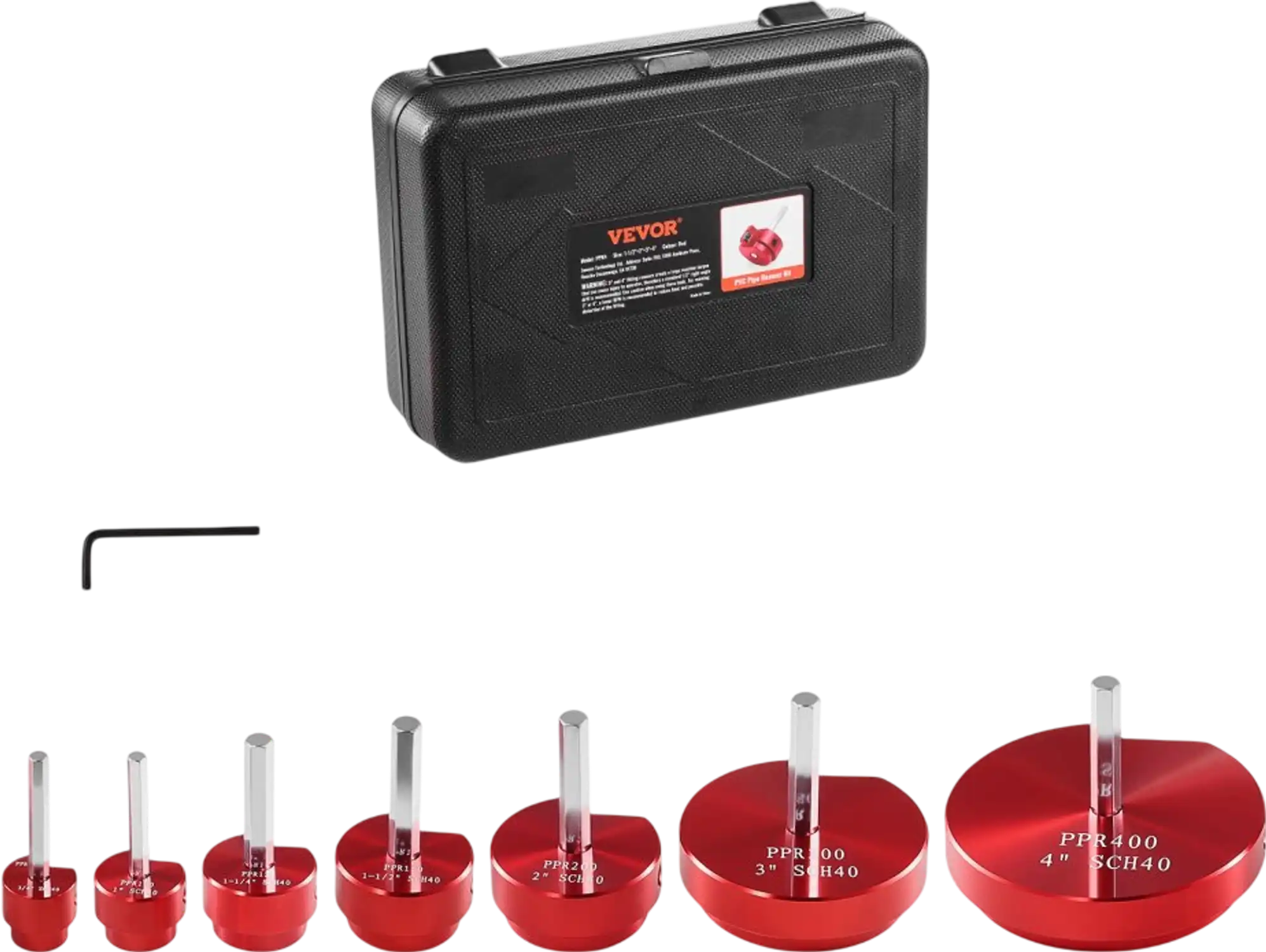 Vevor Pipe Reamer Kit 7-Piece PVC Pipe Fitting Socket Saver New