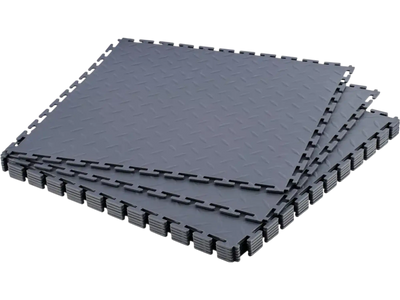 Vevor Garage Floor Tiles Interlocking Modular PVC Flooring 8-Pack Graphite Gray New