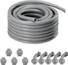 VEVOR 1/2-Inch Flexible Electrical Conduit, 100 ft, PVC Liquid-Tight Conduit Non-Metallic with 5 Straight and 5 90-Degree Conduit Connector Fittings, for Air Conditioning Motor Controller Pump, IP65