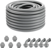 VEVOR 3/4-Inch Flexible Electrical Conduit, 100 ft, PVC Liquid-Tight Conduit Non-Metallic with 5 Straight and 5 90-Degree Conduit Connector Fittings, for Air Conditioning Motor Controller Pump, IP65