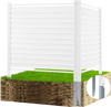 VEVOR 48" W x 48" H Vinyl Privacy Fence Panels, Air Conditioner Fence, Outdoor Privacy Screens for Trash Can, Pool Equipment Enclosure, Privacy Screen Kit Louvered Panels (2 Panels)