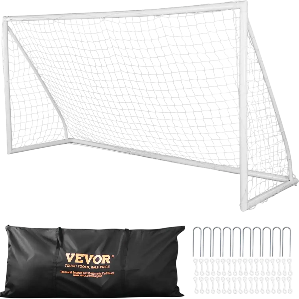 VEVOR Portable Soccer Goal, 12x6 ft Soccer Net, Adults Kids Backyard Soccer Net, Large Practice Soccer Net, Youth Training Soccer Goal Set, All-Weather Outdoor Soccer Goals with Carry Bag, 1 Pack