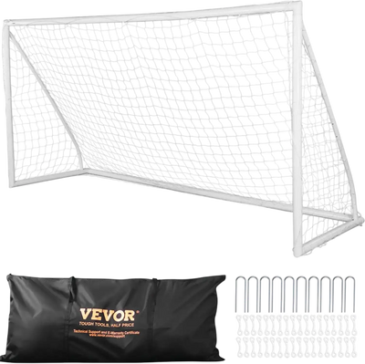 VEVOR Portable Soccer Goal, 12x6 ft Soccer Net, Adults Kids Backyard Soccer Net, Large Practice Soccer Net, Youth Training Soccer Goal Set, All-Weather Outdoor Soccer Goals with Carry Bag, 1 Pack